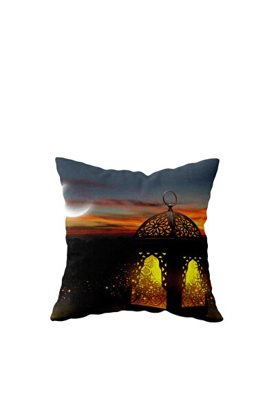 linazaitun Crescent Moon with Ramadan Lantern Double Sided Hidden Zippered Pi...