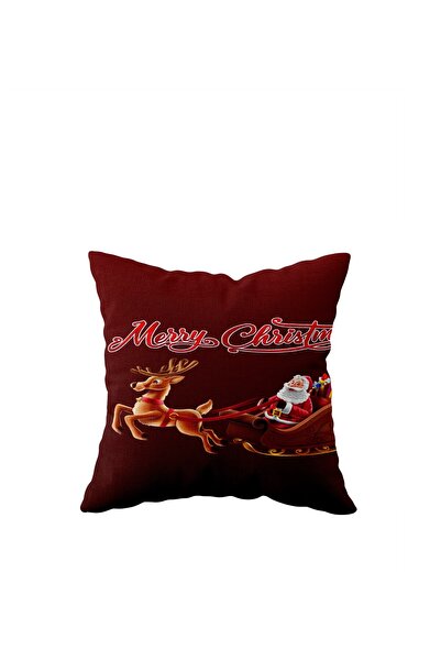 linazaitun Santa Claus New Year Themed Single Sided Hidden Zippered Pillow Ca...