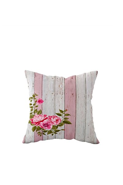 linazaitun Pink Vintage Rose Pattern Single Side Hidden Zipper Pillow Case Th...