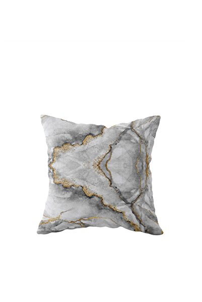 linazaitun White Marble Pattern Single Side Hidden Zipper Pillowcase Throw Pi...