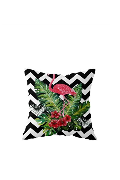 linazaitun Double Sided Zigzag Filamingo Pillowcase - Hidden Zipper, Throw Pi...
