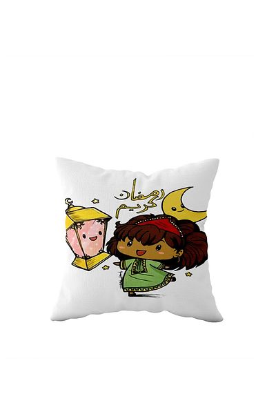 linazaitun Ramadan Themed Single Side Hidden Zipper Pillow Case Throw Pillow Sofa Pillow Case for Kids