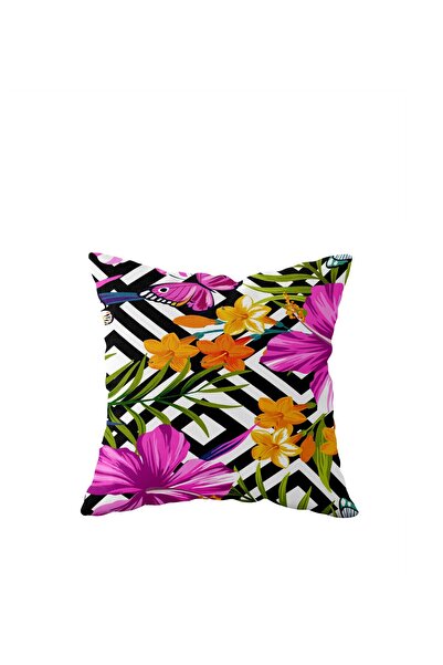 linazaitun Pink Flamingo Double Sided Hidden Zippered Pillow Case Throw Pillo...