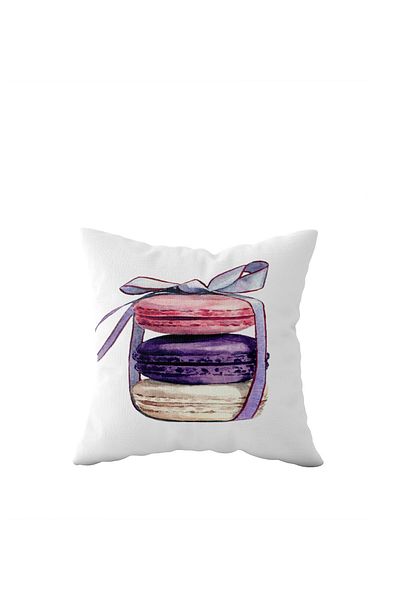 linazaitun Colorful Macarons Sweet Patterned Single Side Hidden Zipper Pillowcase Throw Pillow Sofa Pillowcase