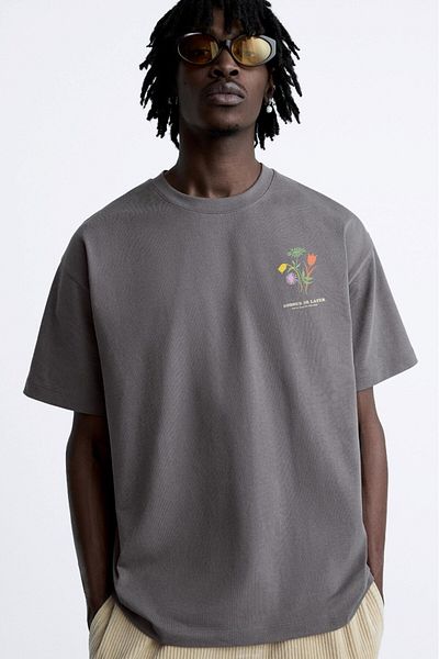 The Champ Clothing Ανδρικό μπλουζάκι Tulip Design Printed - Sooner Or Later Smoked Oversize