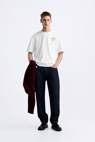The Champ Clothing Ανδρικό μπλουζάκι με στάμπα Tulip Design Sooner Or Later White Oversize