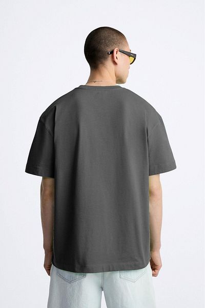 The Champ Clothing Ανδρικό μπλουζάκι Smoked Color Oversize Crew Neck - Real Life Story Printed