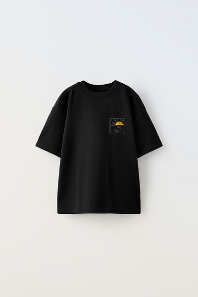 The Champ Clothing Sea Breeze - Sun Design εμπριμέ Μαύρο παιδικό μπλουζάκι