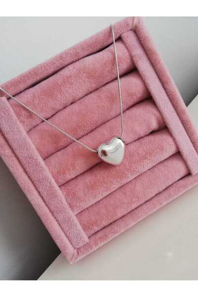 Judas Takı قلادة قلب بالون فضية اللون للنساء