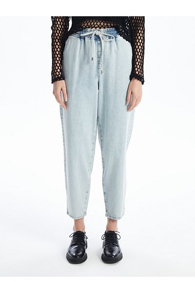 LC Waikiki Pantaloni de damă Mom Fit - cu talie elastică