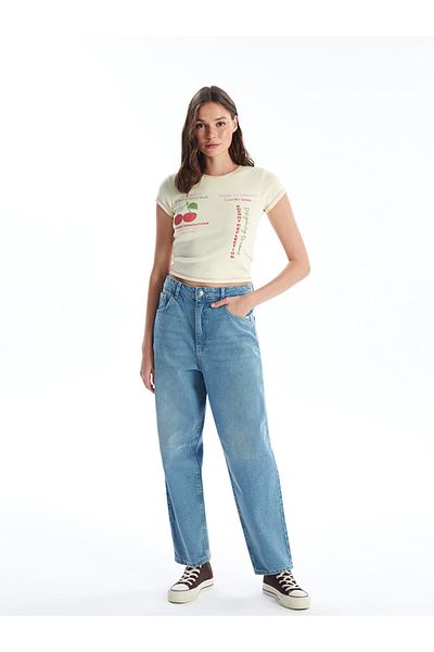 LC Waikiki Pantaloni Jean de damă Balloon Fit