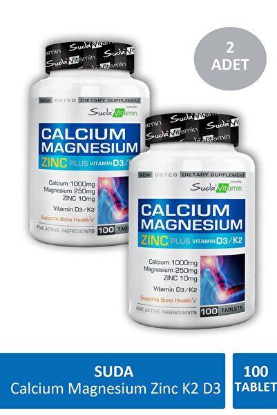 Suda Vitamin Calcium Magnesium Zinc K2 D3 100 Tablet X 2 Adet