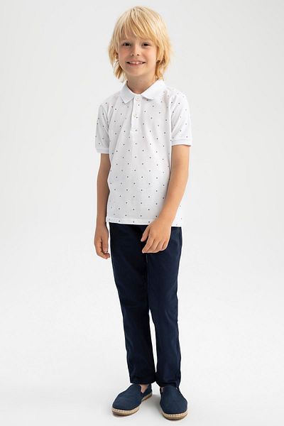 DeFacto Navy Blue Gabardine Boy's Trousers - Tyc00407345634