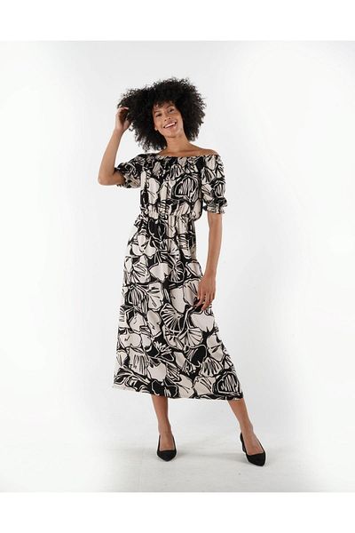 ALEXANDERGARDI Rochie elastică cu model cu guler Madonna - B24-00222