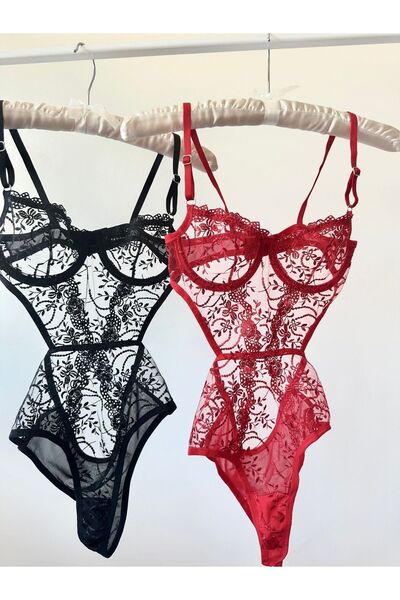 Feruzdesign Red Peony Bodysuit