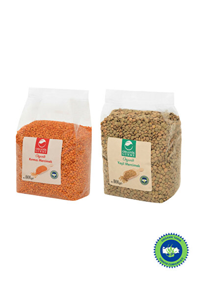 Organik Gurme Organik Kırmızı Mercimek 1000gr - Yeşil Mercimek 1000gr