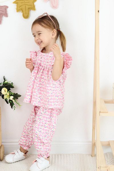 MiaBaby Set de costum cu mâneci cu volantă dublă