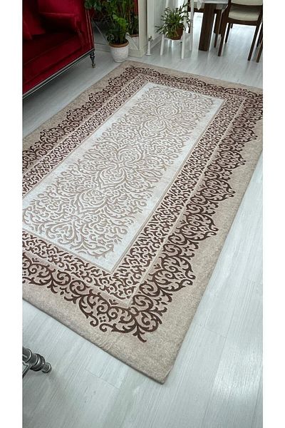 Madame Clean Home Cinnamon Colored Velvet Carpet Cover - Elastic, 6 M2, 200x300