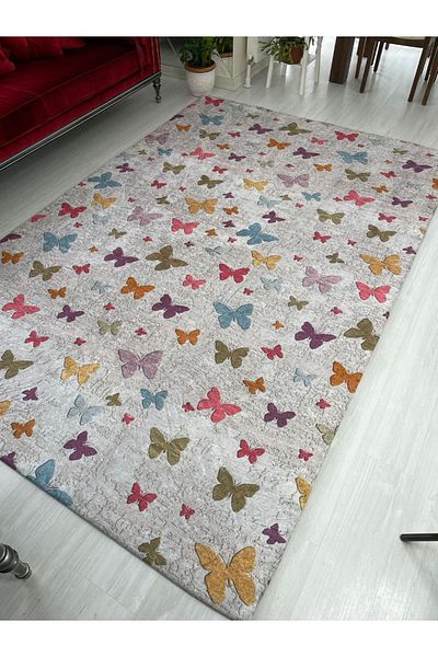 Madame Clean Home Velvet Butterfly Model Carpet Cover - Elastic (4 M2) 160x230