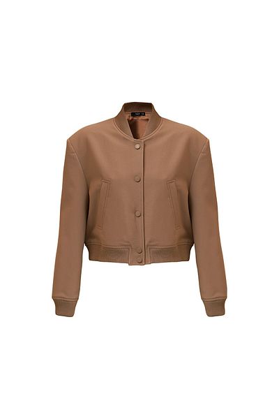 NOK İSTANBUL Nok Padded Snap Button Detailed Bomber Jacket Mink