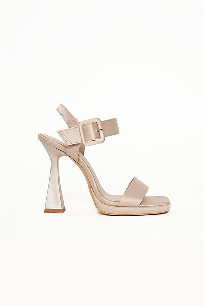 NOK İSTANBUL Cool Mode Series Satin Heeled Shoes Beige