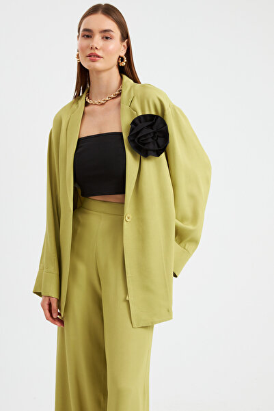 NOK İSTANBUL Daily Serisi Oversize Gömlek Ceket Yag Yesili
