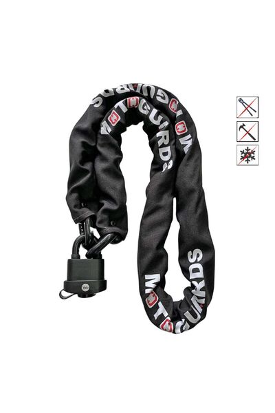 Motoguards Strong Grade 13 *Kesilmez Motosiklet Zinciri + Yale Y-220B-61-123-1 Marin Asma Kilit