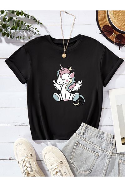 Let's Wear Тениска с принт на еднорог за момче
