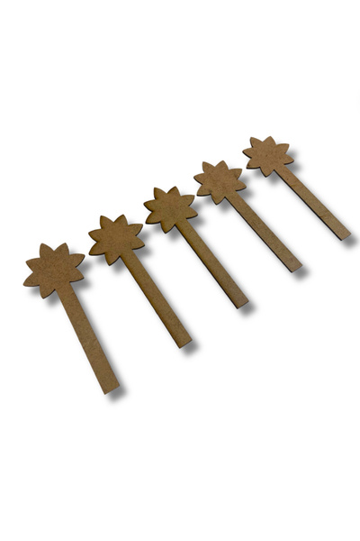 Mandalart Fabric Mandala Desen Kitap Ayracı, 5’li Set, Ahşap Ham, 2,8 Mm, Boy...