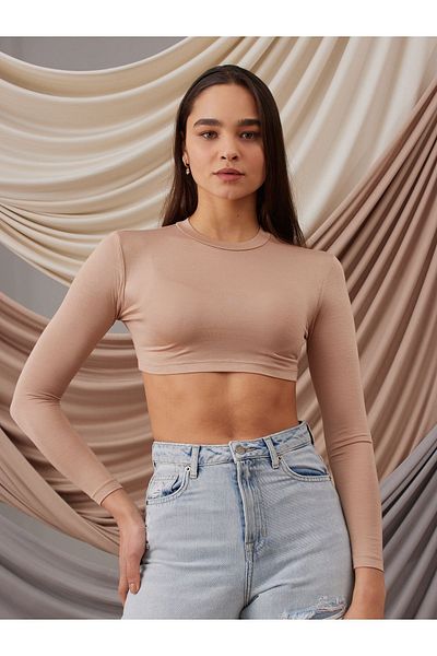 Femple Modest Hijab Crop Body |   Χρώμα: Ζεστό βιζόν |   Κάλυμμα λαιμού/μανίκι