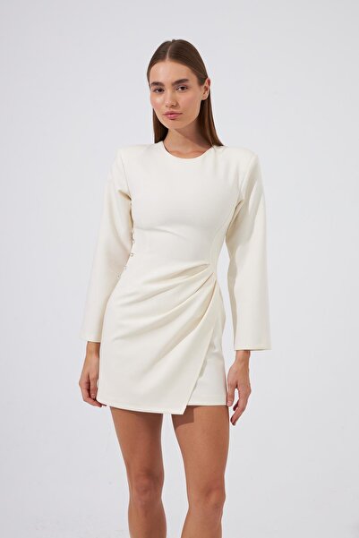 NOK İSTANBUL Party Serisi Love Mini Elbise Ekru