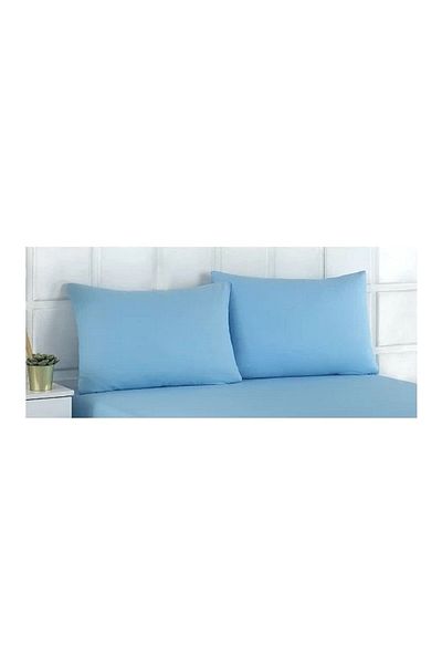 VentiSette 2 Piese Bumbac Albastru Deschis Feta De Perna Cu Fermoar 50x70 Cm