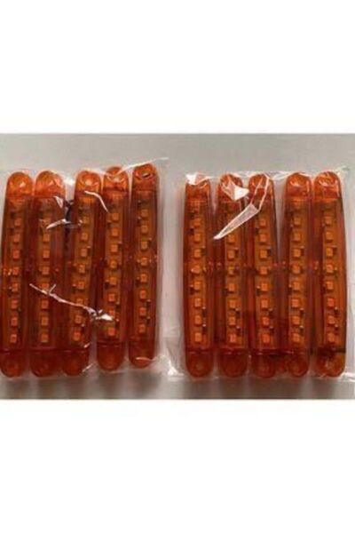 GUMUSONLINE 10 Adet Parmak Lamba Led 12/24 Volt Uyumlu Sarı Renk