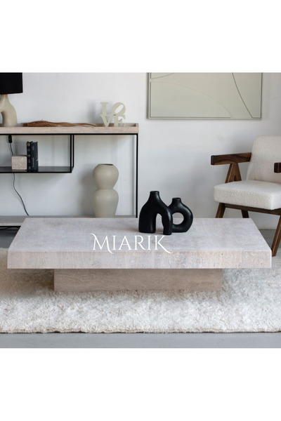 MIARIK DESIGN Mermer Uzun Orta Sehpa Larlela