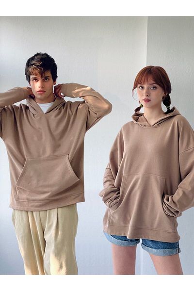 Retrobird Oversize Basic Hooded Φούτερ Ανδρικό καφέ