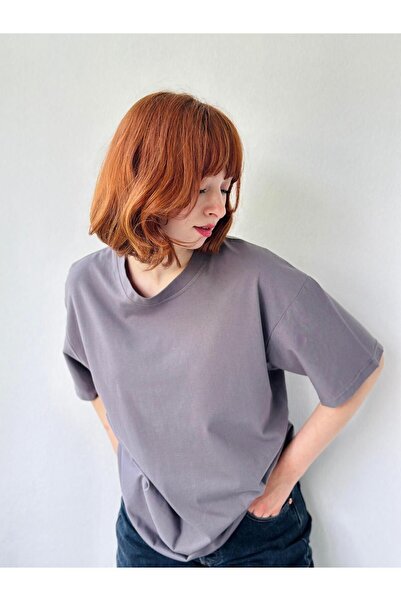 Retrobird Unisex Oversize kroj antracit majica