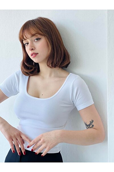 Retrobird Καμισόλα Υφασμάτινη Πισίνα Γιακά Badi Crop Γυναικεία Εκρού