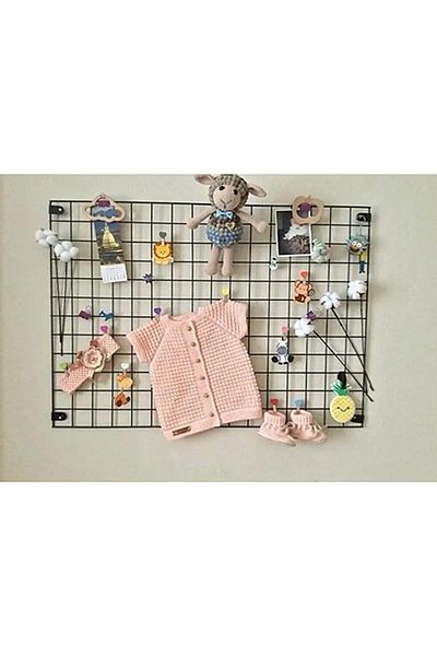 LEFİEV Lefi Home Mini Photo Hanger - Metal Board, Note Memory Frame, Wire Wall - 40x30 Cm