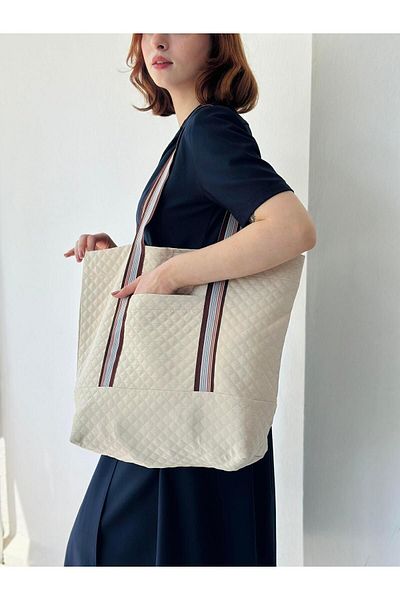 Retrobird Geantă Tote Matlasată Crem pentru Femei - Geantă de cumpărături