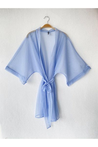 Retrobird Kimono Tulle Femei Albastru