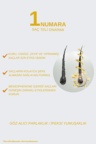 Sally Bal Özlü Onarıcı Şampuan - Hasarlı Uçlu Kuru Saçlar 1 Lt