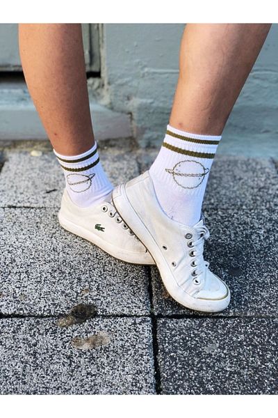 Retrobird Дамски чорапи Saturn White, бели