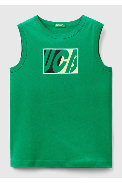 United Colors of Benetton Αμάνικο εσώρουχο για αγόρι με πράσινο λογότυπο