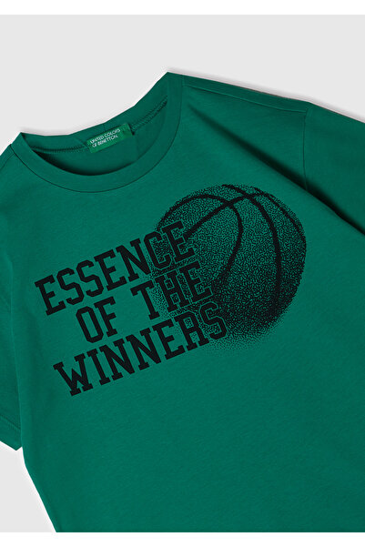 United Colors of Benetton Πράσινο γραφικό μπλουζάκι για αγόρι