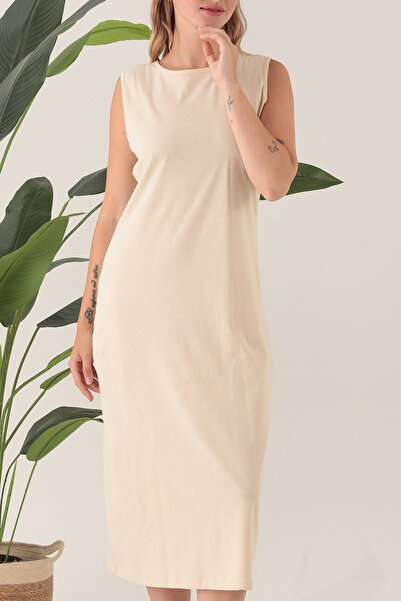 LİVE SPORT 120 Cm Women's Long Cotton Dress - Pack of 2 Combinationzon Underwear