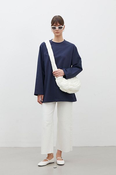 Manuka OVERSIZE-LANGARM-T-SHIRT AUS BAUMWOLLE MARINEBLAU
