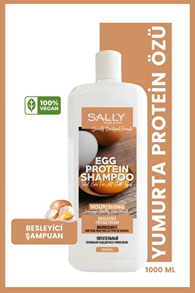 Sally Yumurta Protein Özlü Besleyici Şampuan - Tüm Saç Tipleri 1 Lt