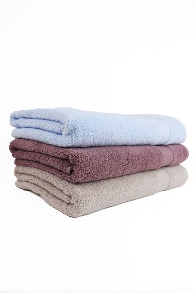 Taka Fabrics Wave 100% βαμβακερή πετσέτα χεριών, προσώπου, επισκέπτη 3 τεμαχίων Μέγεθος 70x140 cm Σετ Stone-Plum-Blue