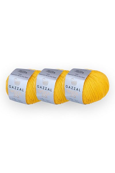 Gazzal Wool 175 Super Wash 50 Gr 3 Pack 100% Merino Πρώτης Κατηγορίας Μάλλινο Πλεκτό Σχοινί (312)