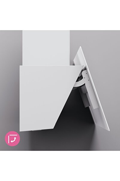 KÜGERR D8 90 Cm Beyaz Cam Ankastre Sessiz Davlumbaz